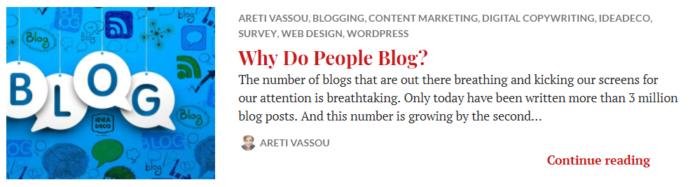 Why Do People Blog by Areti Vassou at Ideadeco, 2018