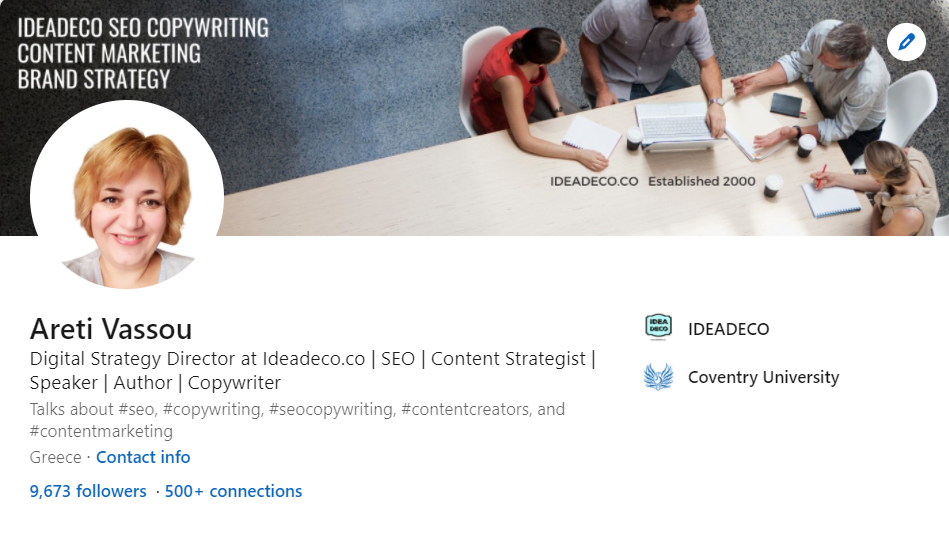 Areti Vassou IDEADECO LinkedIn